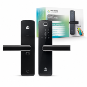 Smart Fechadura Digital Wi-Fi Embutir Positivo Preta