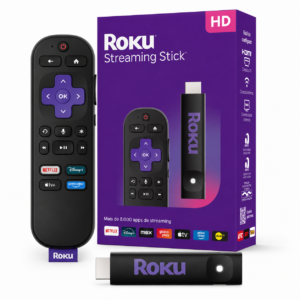 Roku Streaming Stick 2025 — Controle por Voz HD/FHD