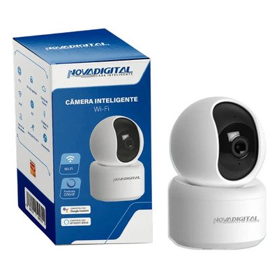Câmera Segurança Wifi Interna Inteligente Novadigital Cs355-a Ptz 355° Full Hd 1080p Onvif App Tuya Smart Life Alexa Google Visão Noturna Áudio Detecção Movimento Bivolt Branca Branco