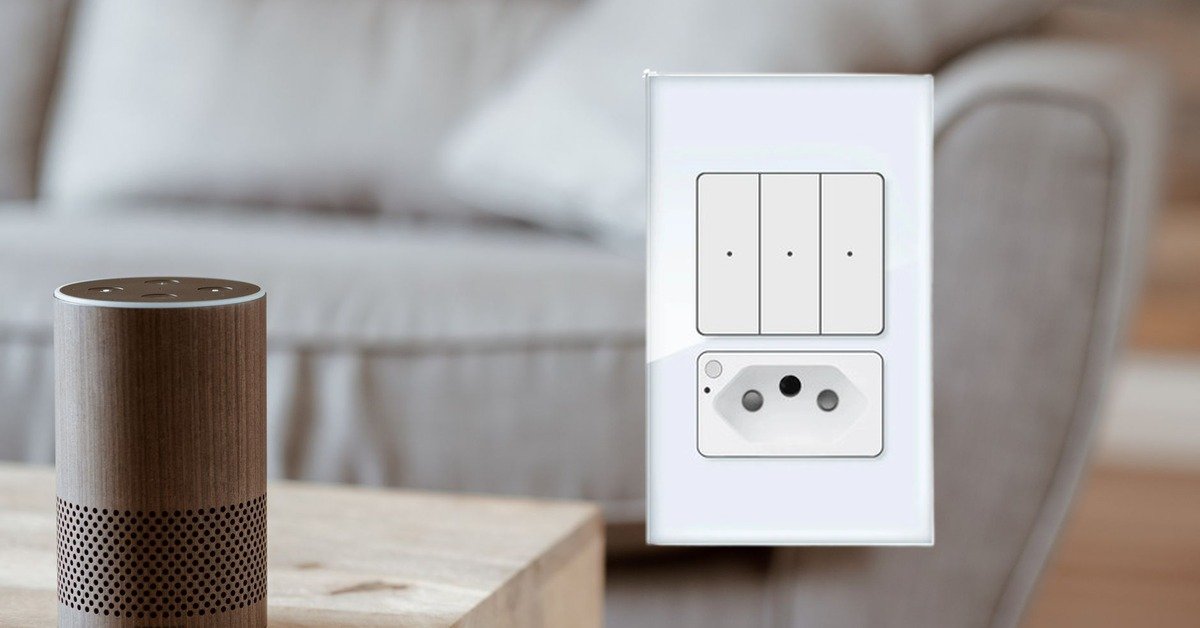 Interruptor Inteligente Wifi 3 Botões Teclas Física Clique 4x2 Com Tomada 20a App Pandaplus Alexa Google Branco 20 A Branco 3 Botões Com Tomada
