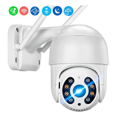 Câmera Ip Icsee Hd 3mp Wi-fi À Prova D'água Preto
